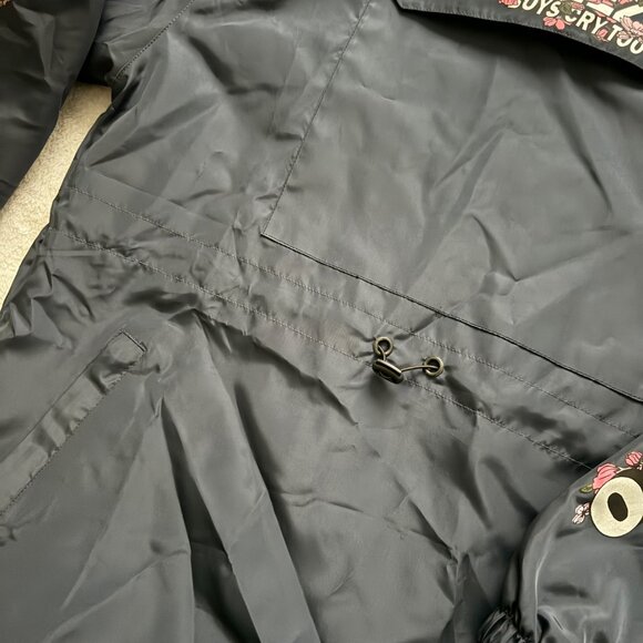 Valeza Boys Cry Too Mens Streetwear Windbreaker Jacket sz medium hoodie black - Picture 10 of 16